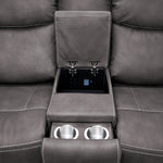 Santa Fe Power Reclining Loveseat with Console - Graphite