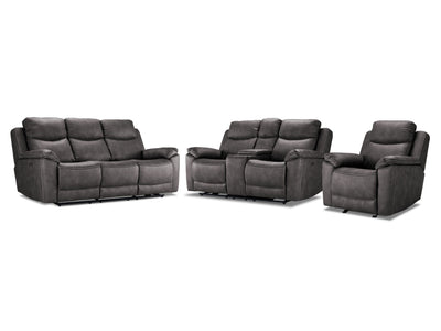 Santa Fe Power Reclining Sofa, Loveseat and Chair Set - Graphite