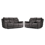 Santa Fe Power Reclining Sofa and Loveseat Set - Graphite