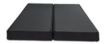 Front view of the two low-profile boxsprings positioned side by side with black support surfaces