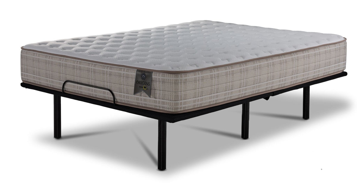 Origins by Serta Tradition Firm Tight Top Queen Mattress and L2 Motion 2.0 Adjustable Base