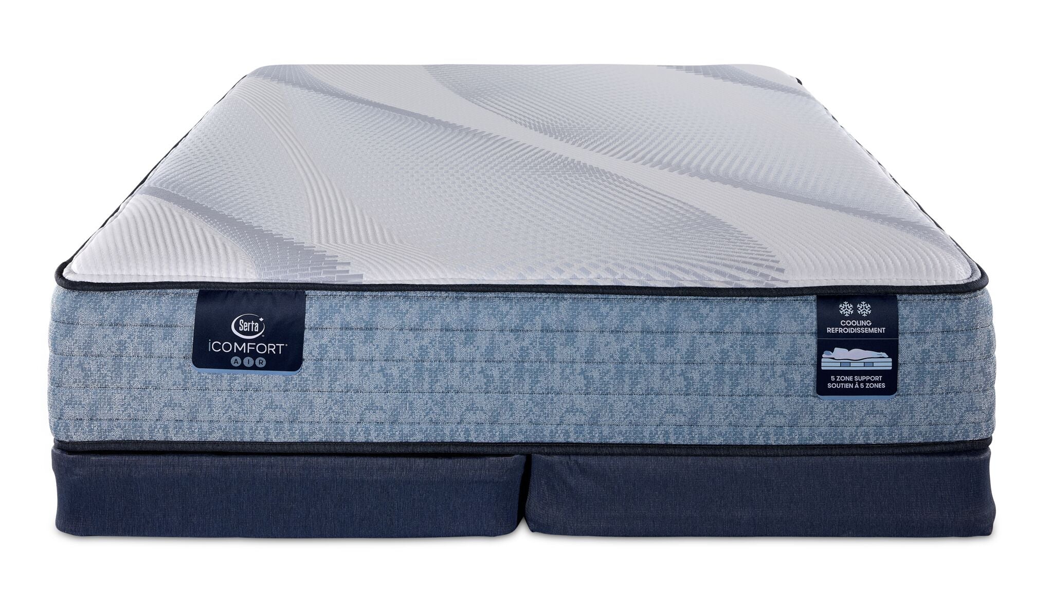 Serta iComfort® AIR Hybrid Medium 11.5" Queen Mattress and Low Profile Split Boxspring Set