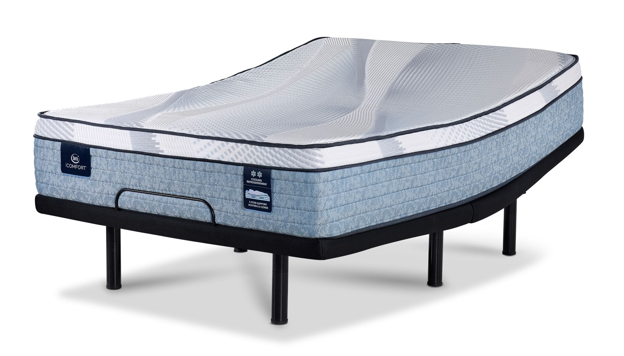 Serta iComfort® AIR 3 Medium Euro Top 13" Queen Mattress and L2 Motion Pro Adjustable Base