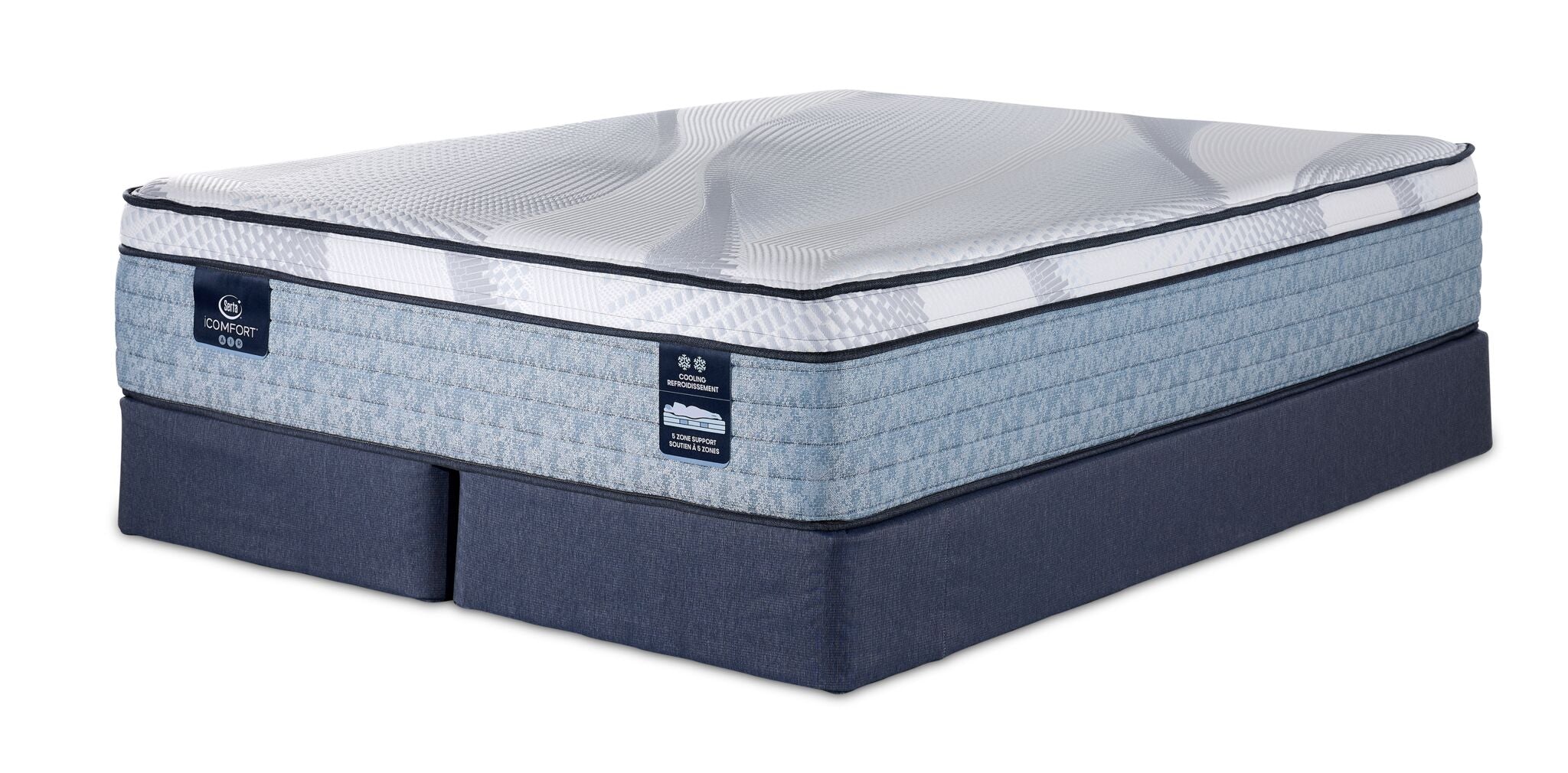 Serta iComfort® AIR 4 Plush Euro Top 14" Queen Mattress and Split Boxspring Set
