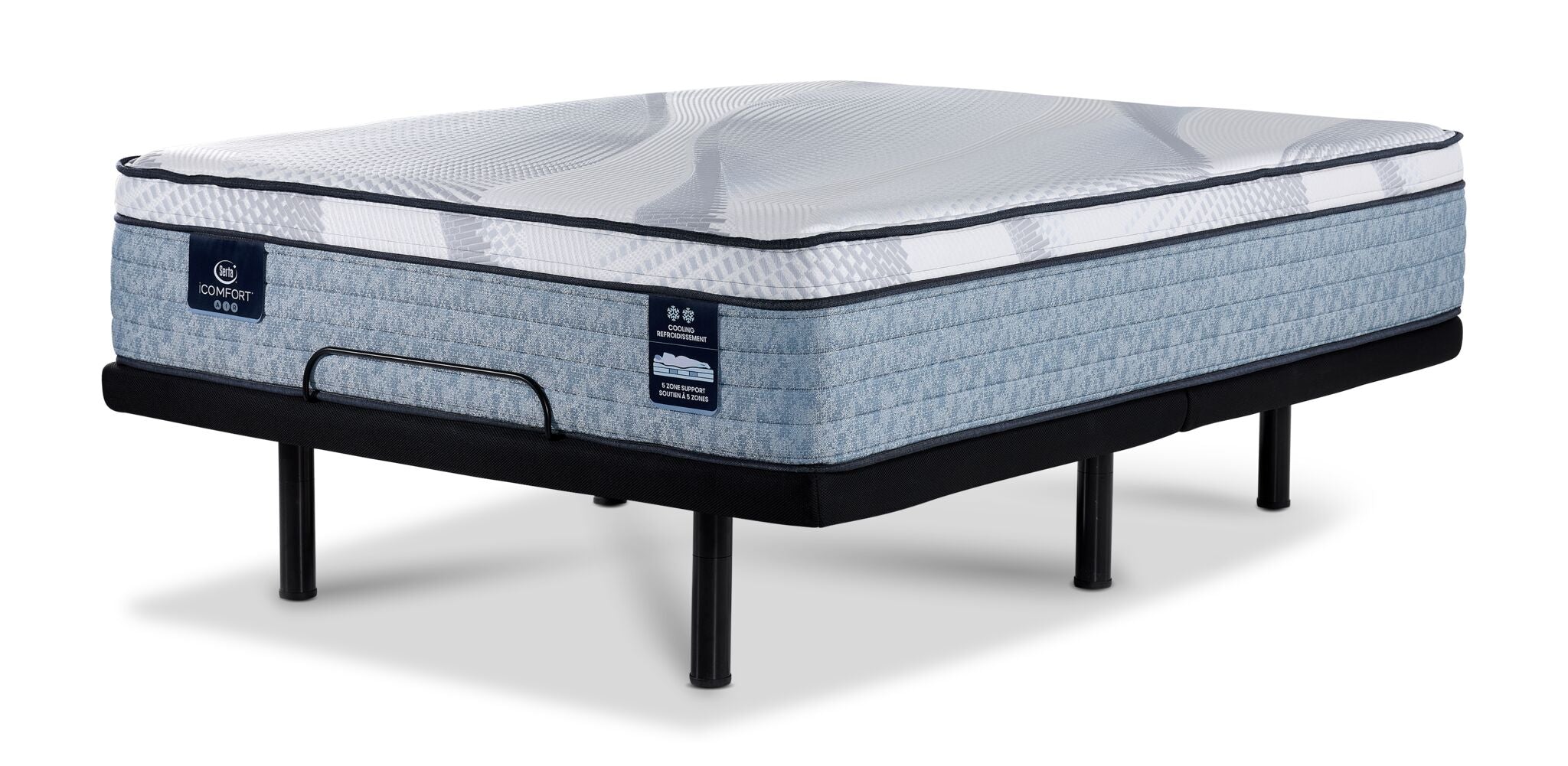 Serta iComfort® AIR 4 Plush Euro Top 14" Twin XL Mattress and L2 Motion Pro Adjustable Base