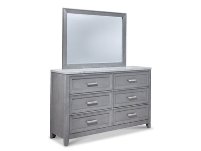 Silverstone 6-Drawer Dresser - Mist Grey