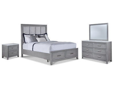 Silverstone 6 - Piece Queen Storage Bedroom Package - Mist Grey