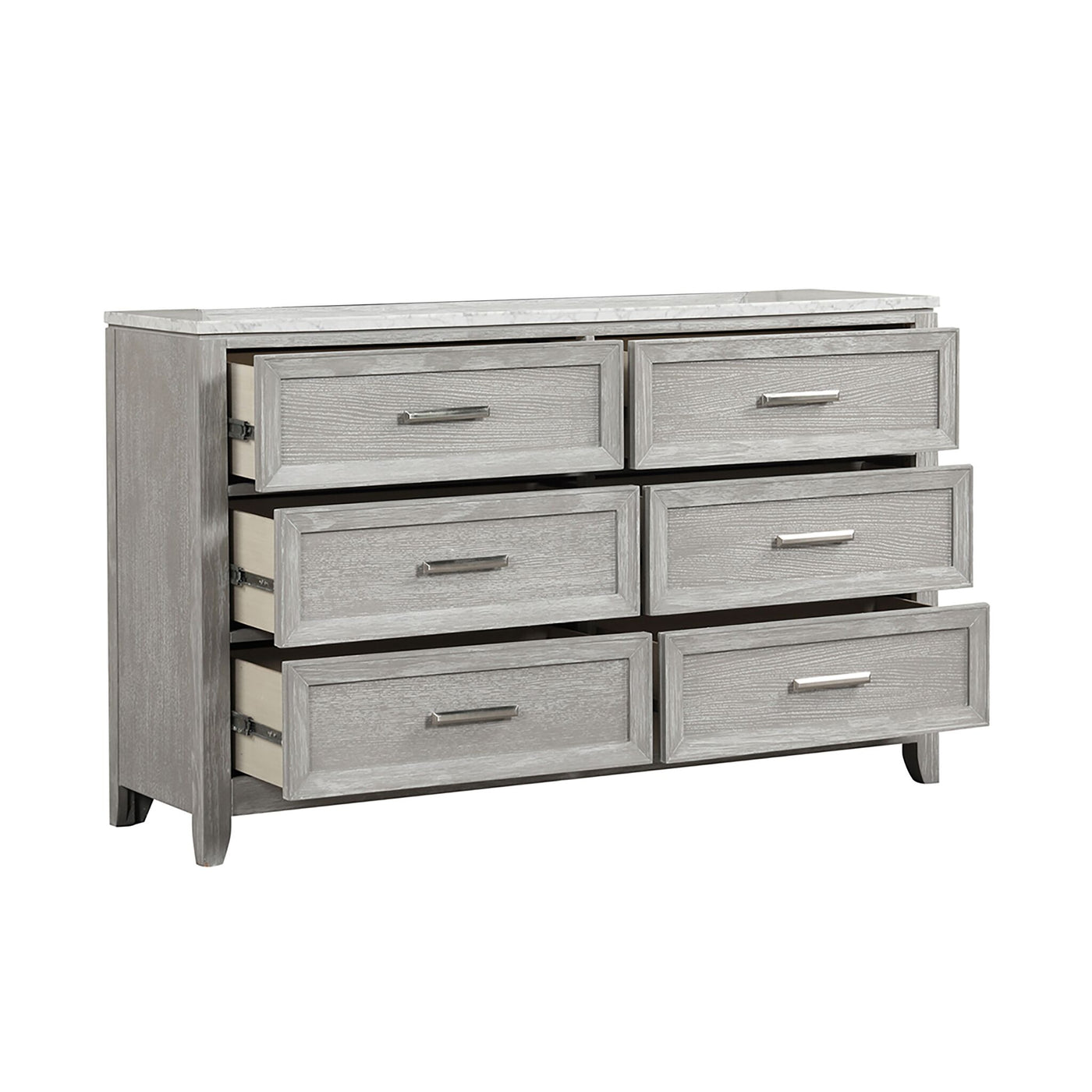 Silverstone 6-Drawer Dresser - Mist Grey