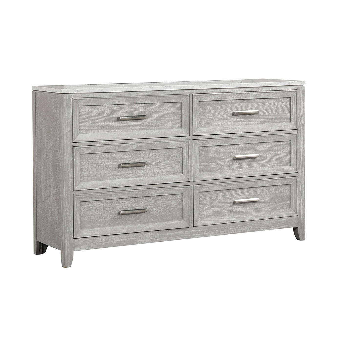 Silverstone 6-Drawer Dresser - Mist Grey
