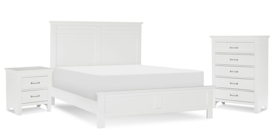 Simone Farm 5-Piece Queen Bed Package - White