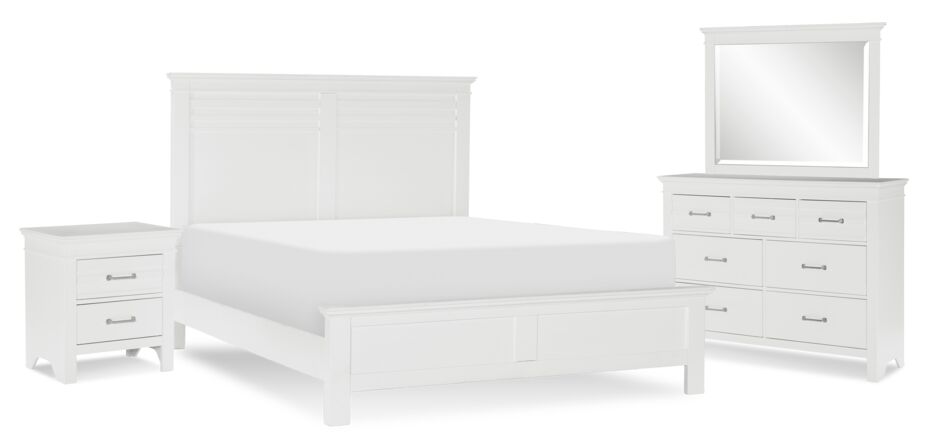 Simone Farm 6-Piece Queen Bed Package - White