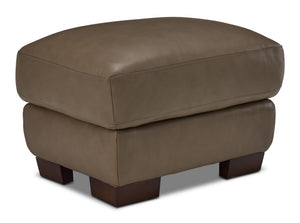 Sloan II Leather Ottoman - Chocolate