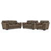 Sloan II Leather Sofa, Loveseat and Chair Set - Chocolate