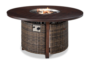 Solstice 2-Piece Outdoor Round Fire Table - Antique Brown