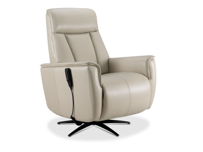 Sorrento Leather Dual Power Recliner - Cream