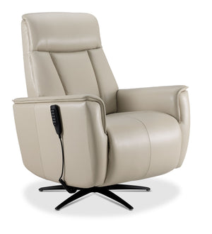 Sorrento Leather Dual Power Recliner - Cream