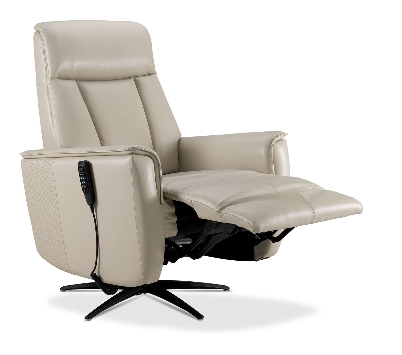 Sorrento Leather Dual Power Recliner - Cream