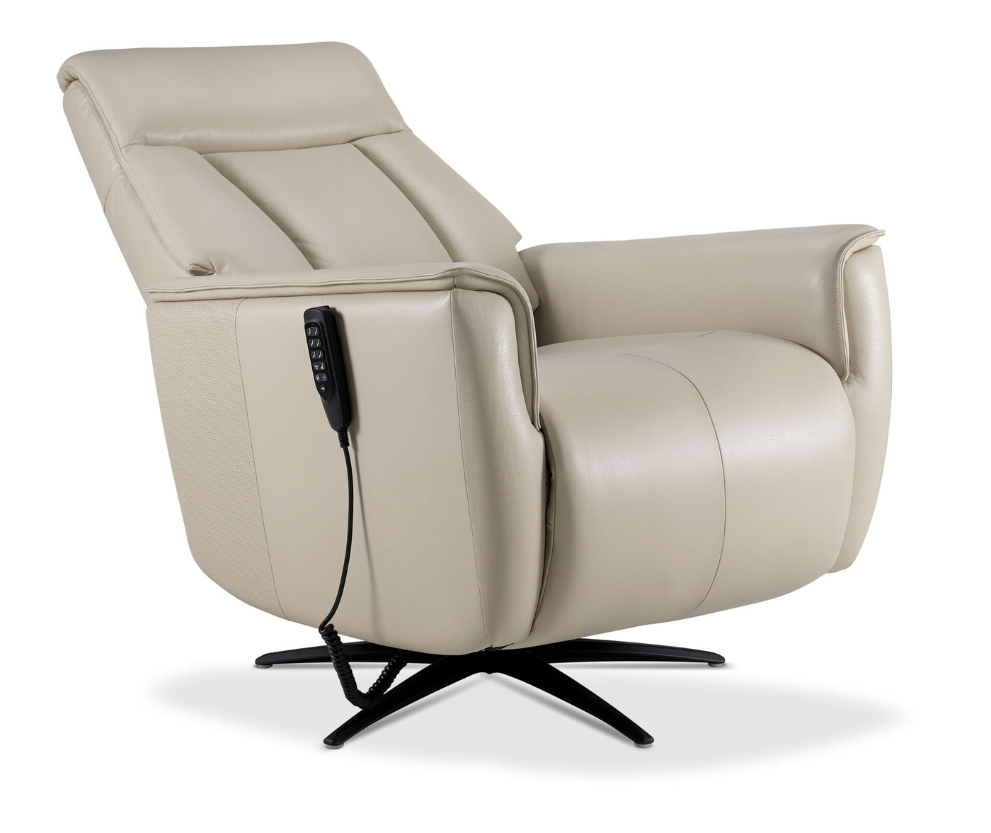 Sorrento Leather Dual Power Recliner - Cream