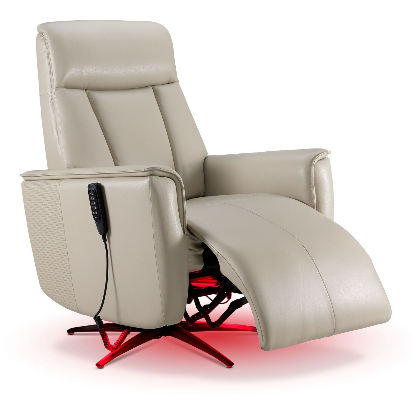 Sorrento Leather Dual Power Recliner - Cream