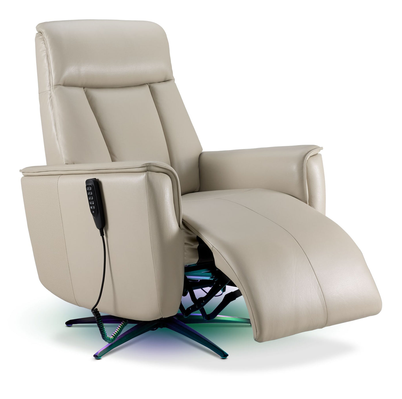 Sorrento Leather Dual Power Recliner - Cream