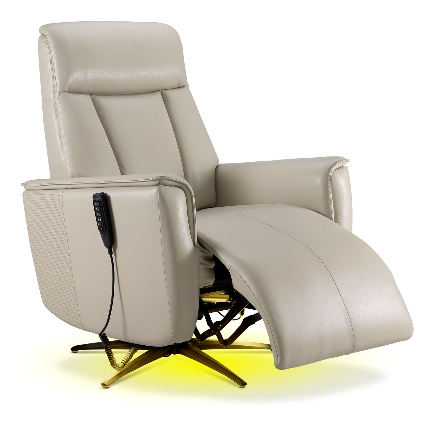 Sorrento Leather Dual Power Recliner - Cream