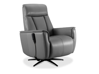 Sorrento Leather Dual Power Recliner - Grey