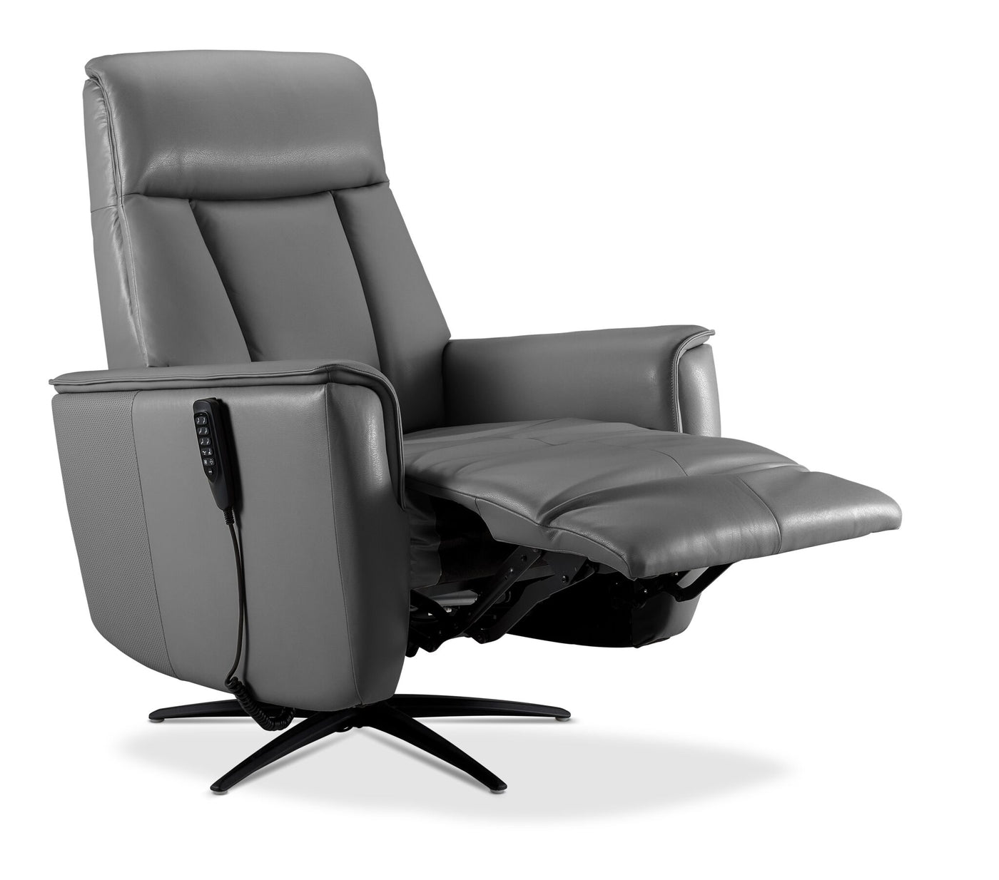 Sorrento Leather Dual Power Recliner - Grey