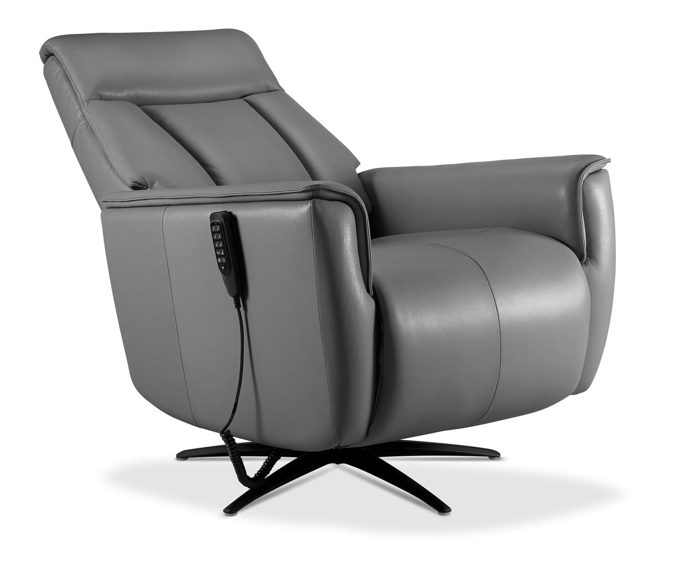 Sorrento Leather Dual Power Recliner - Grey