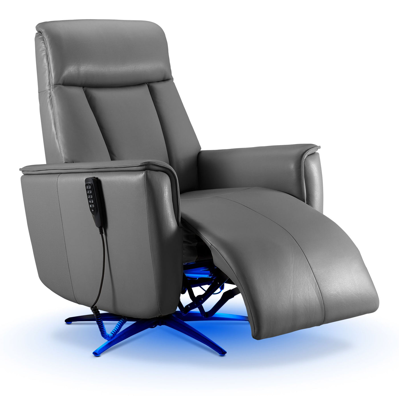 Sorrento Leather Dual Power Recliner - Grey