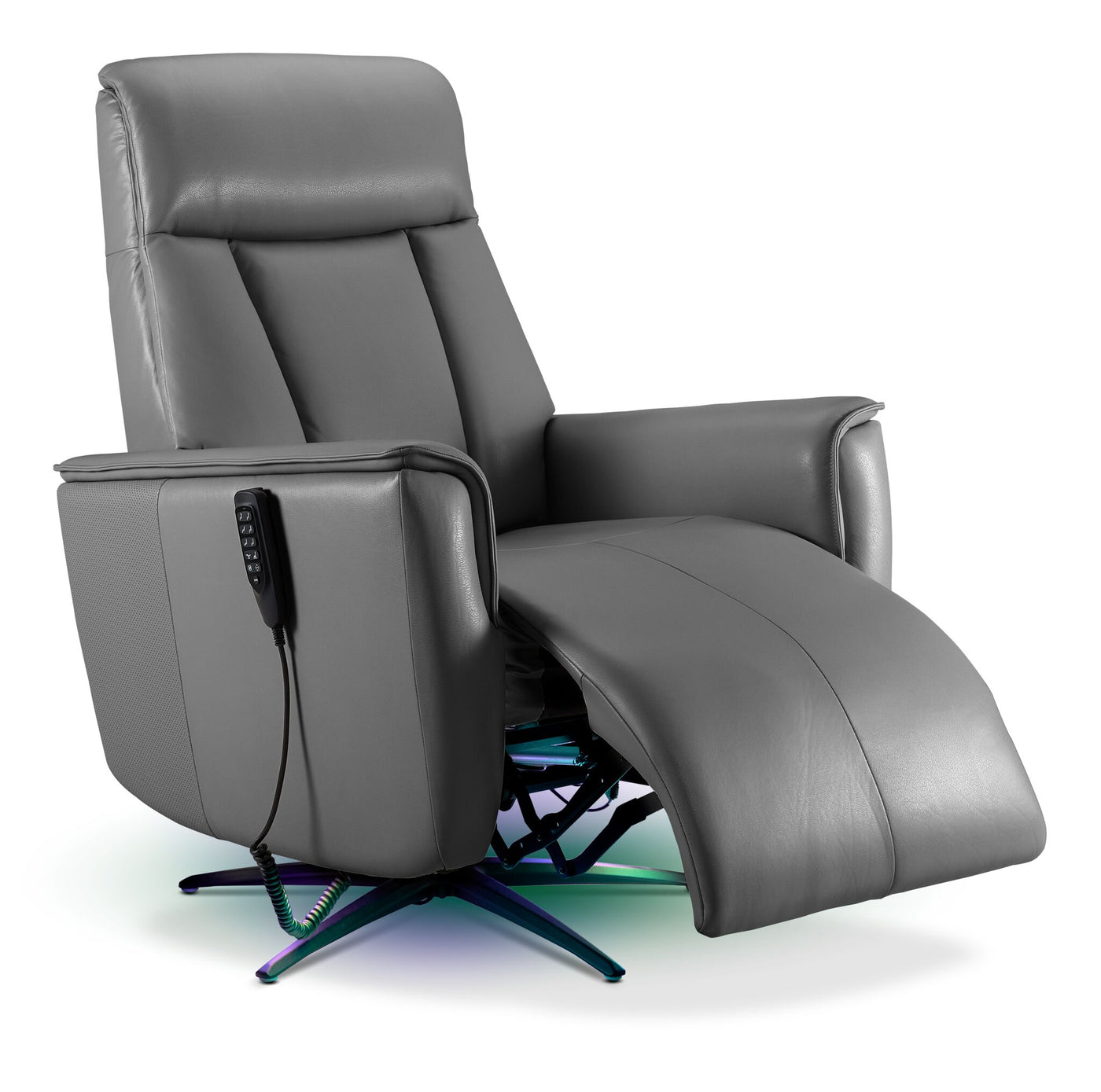 Sorrento Leather Dual Power Recliner - Grey