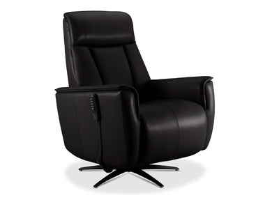 Sorrento Leather Dual Power Recliner - Black
