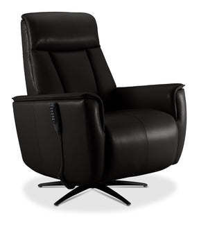Sorrento Leather Dual Power Recliner - Black