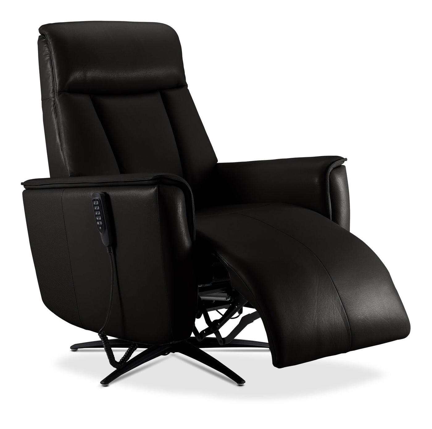 Sorrento Leather Dual Power Recliner - Black