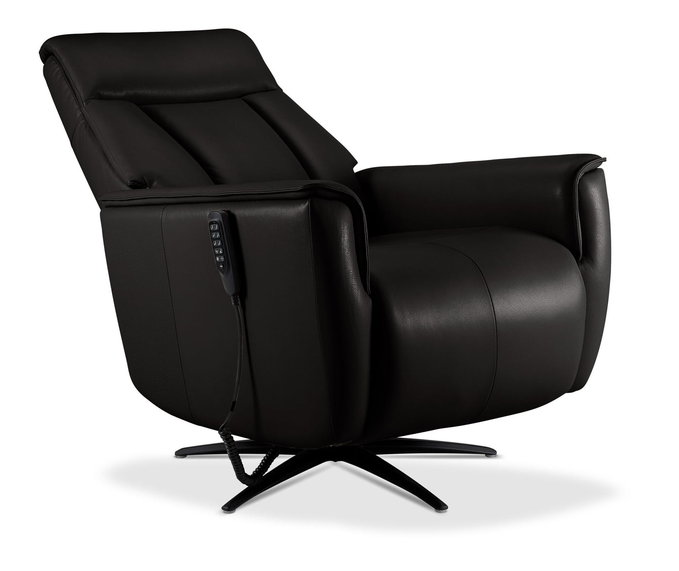 Sorrento Leather Dual Power Recliner - Black