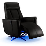 Sorrento Leather Dual Power Recliner - Black