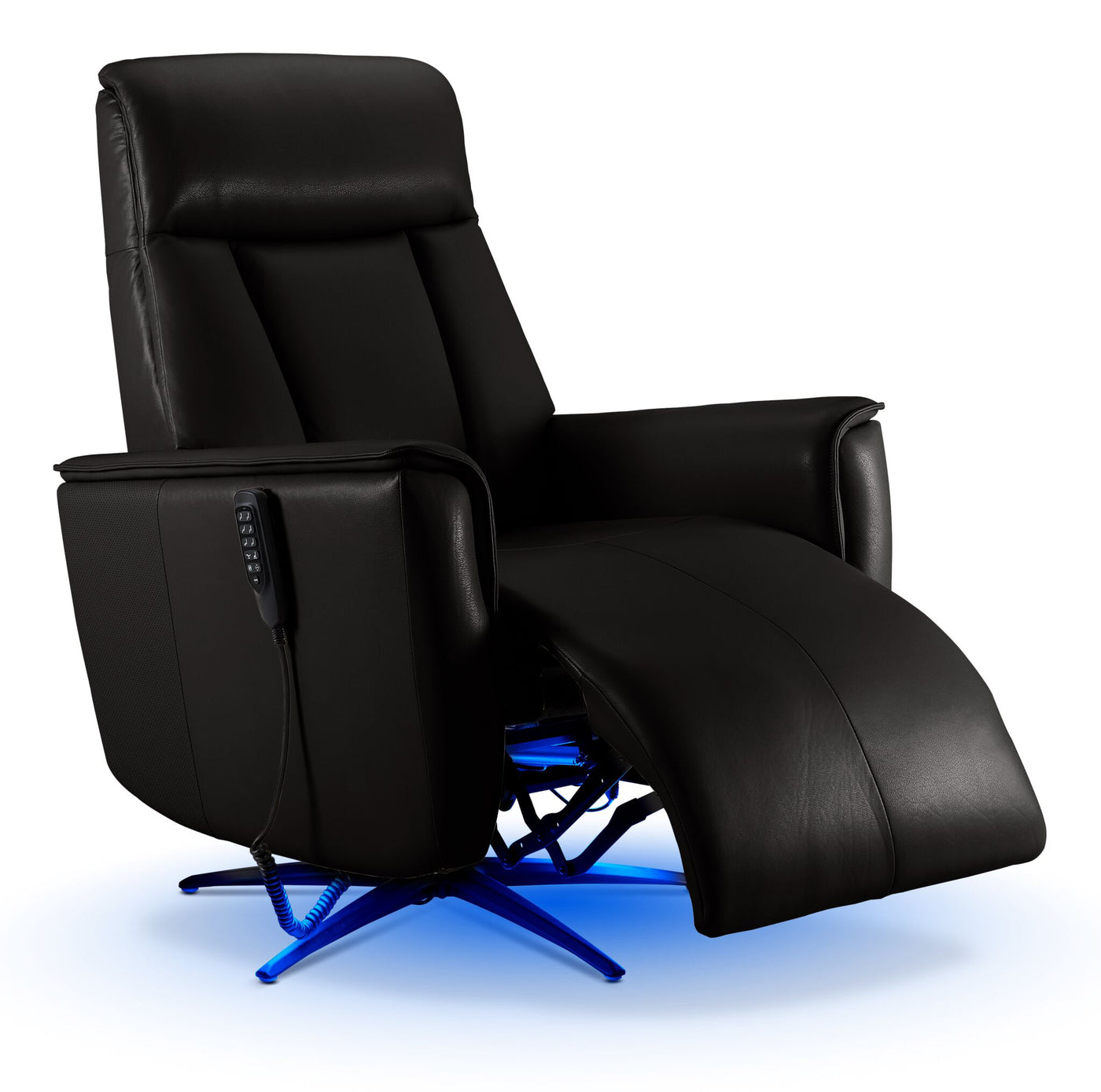 Sorrento Leather Dual Power Recliner - Black