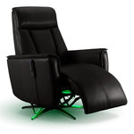 Sorrento Leather Dual Power Recliner - Black