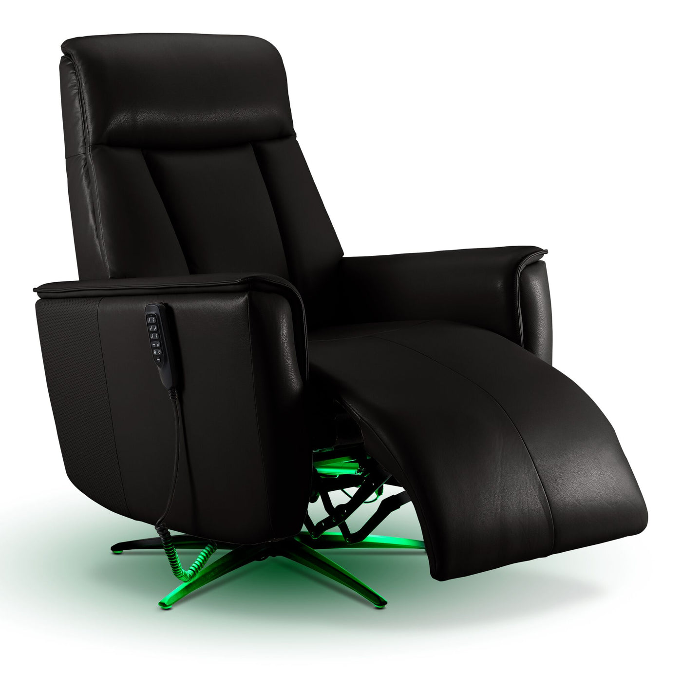 Sorrento Leather Dual Power Recliner - Black