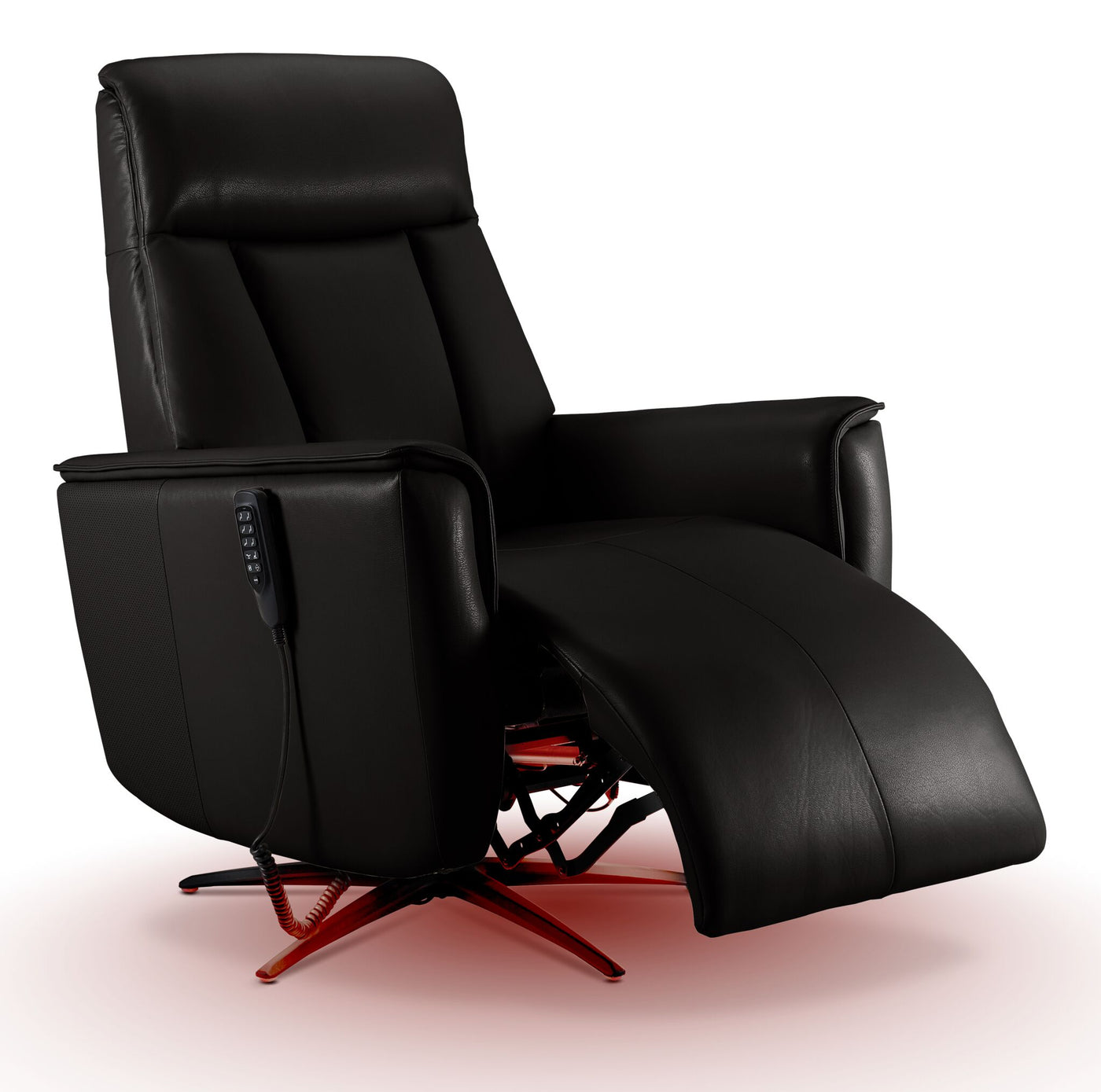 Sorrento Leather Dual Power Recliner - Black