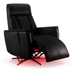 Sorrento Leather Dual Power Recliner - Black