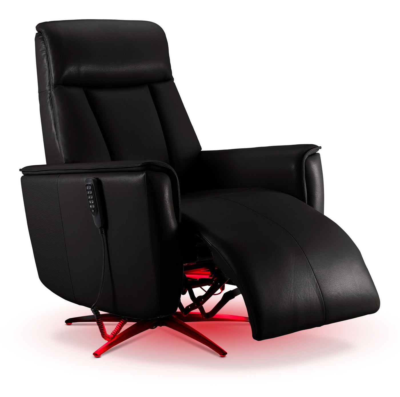 Sorrento Leather Dual Power Recliner - Black