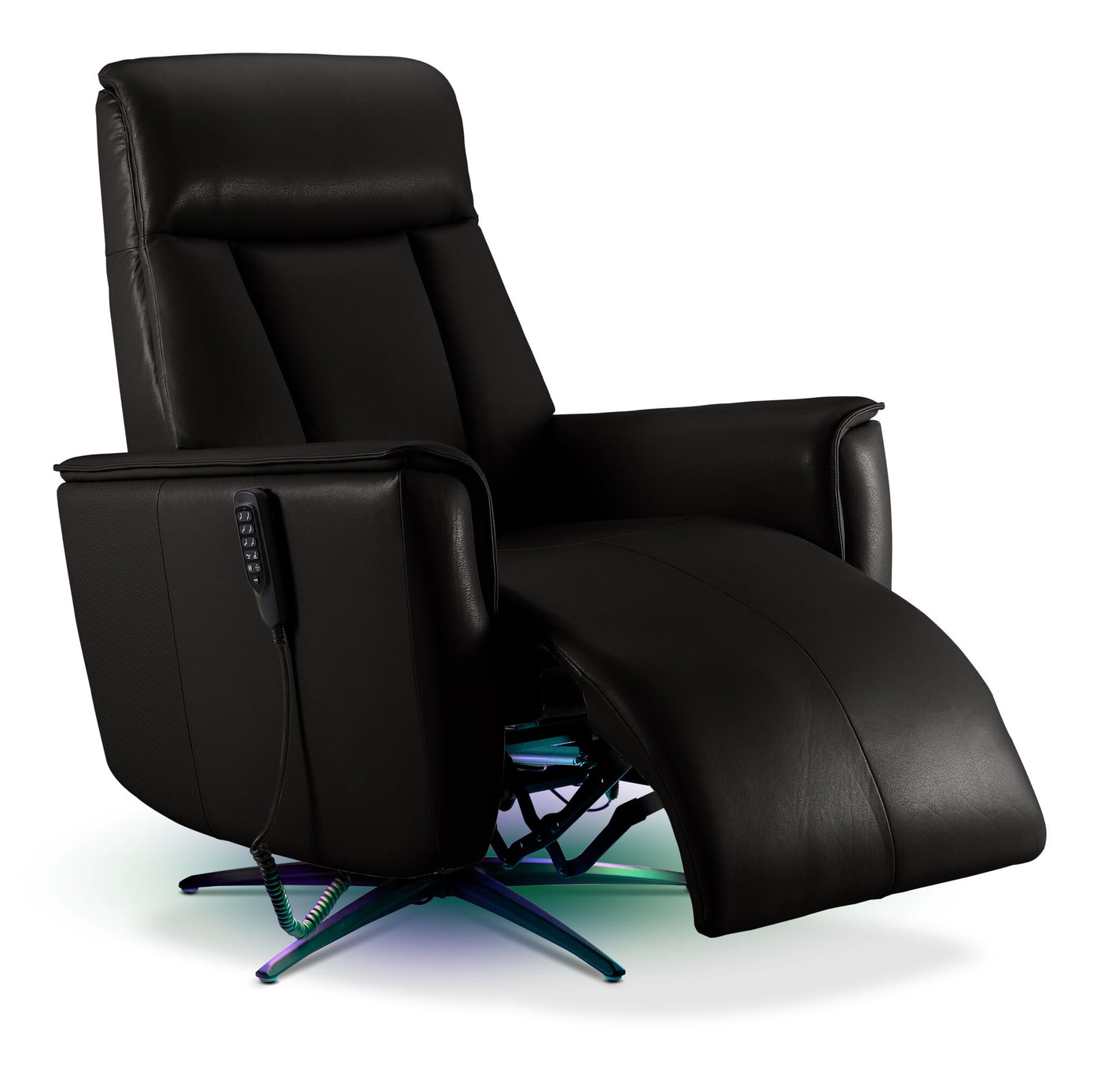 Sorrento Leather Dual Power Recliner - Black