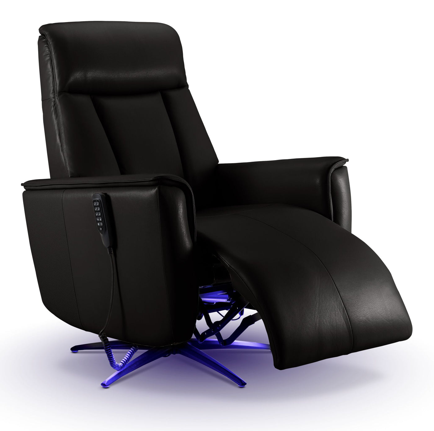 Sorrento Leather Dual Power Recliner - Black