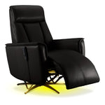 Sorrento Leather Dual Power Recliner - Black