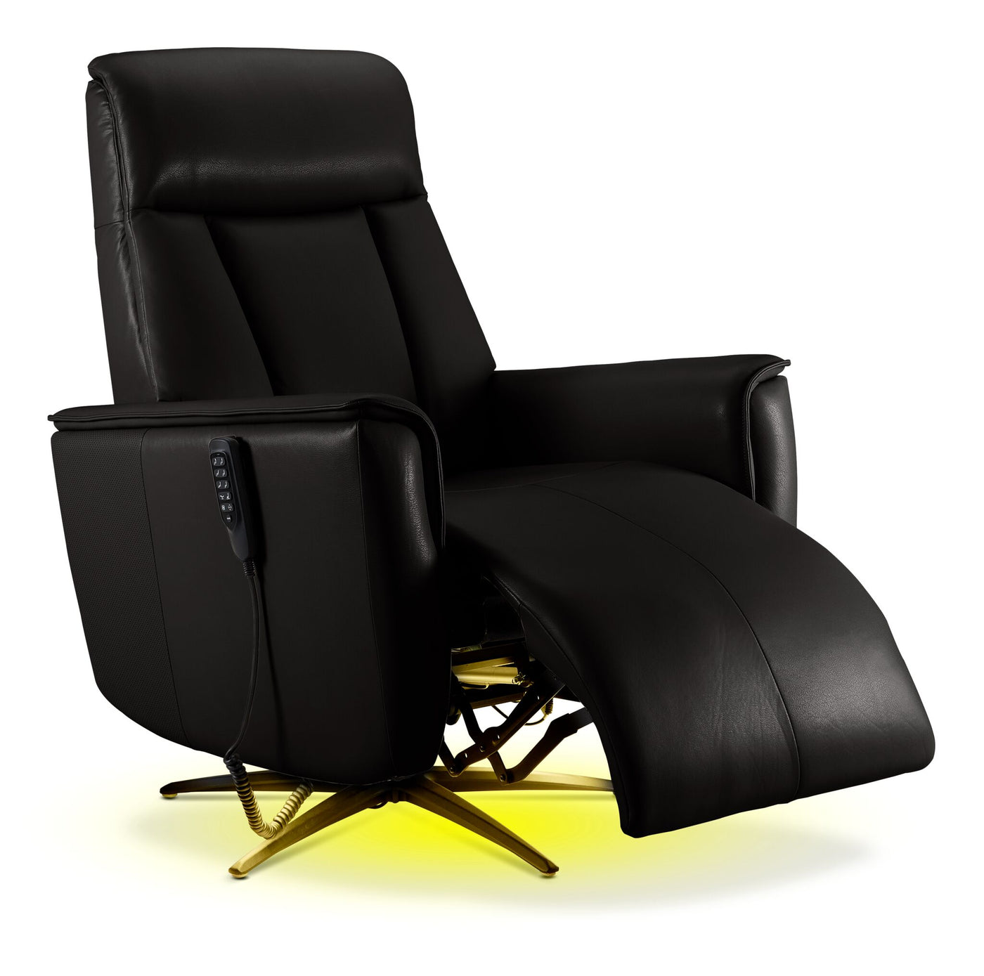 Sorrento Leather Dual Power Recliner - Black