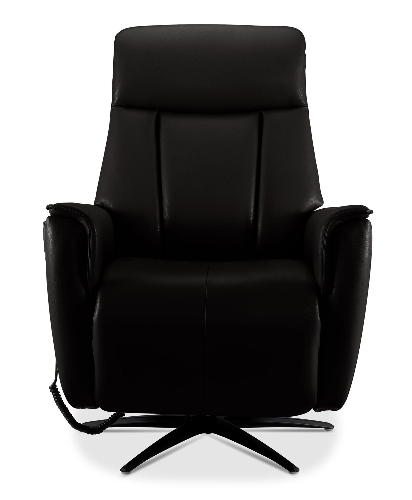 Sorrento Leather Dual Power Recliner - Black