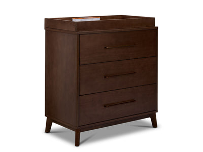 Delta Children Spencer 3 Drawer Dresser With Changing Top - Teak Brown