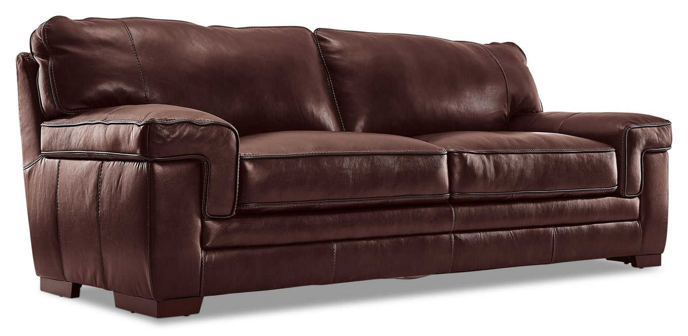 Stampede Leather Sofa and Loveseat Set - Hazelnut