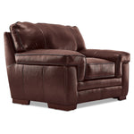Stampede Leather Sofa and Chair Set - Hazelnut