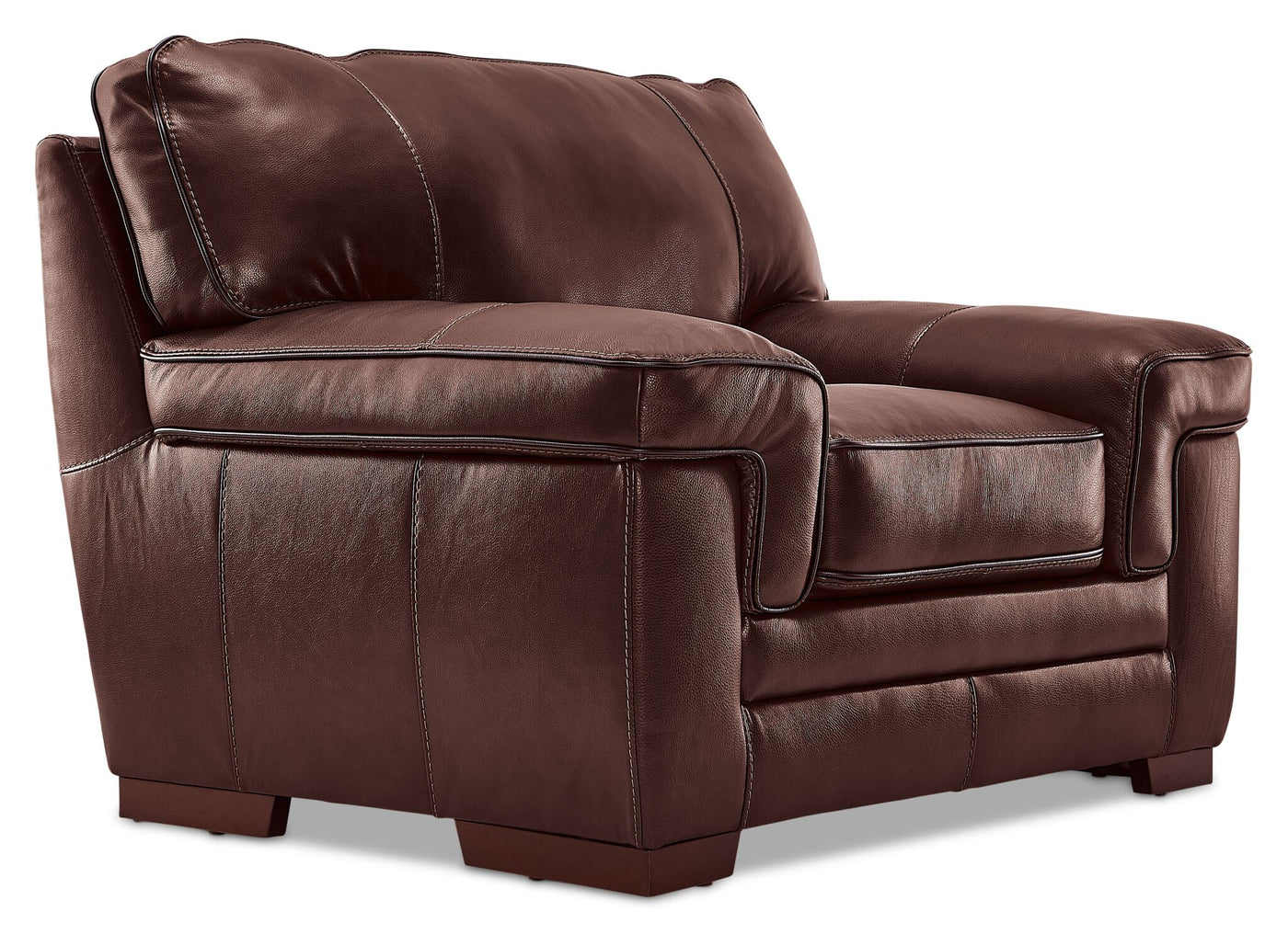 Stampede Leather Sofa and Chair Set - Hazelnut
